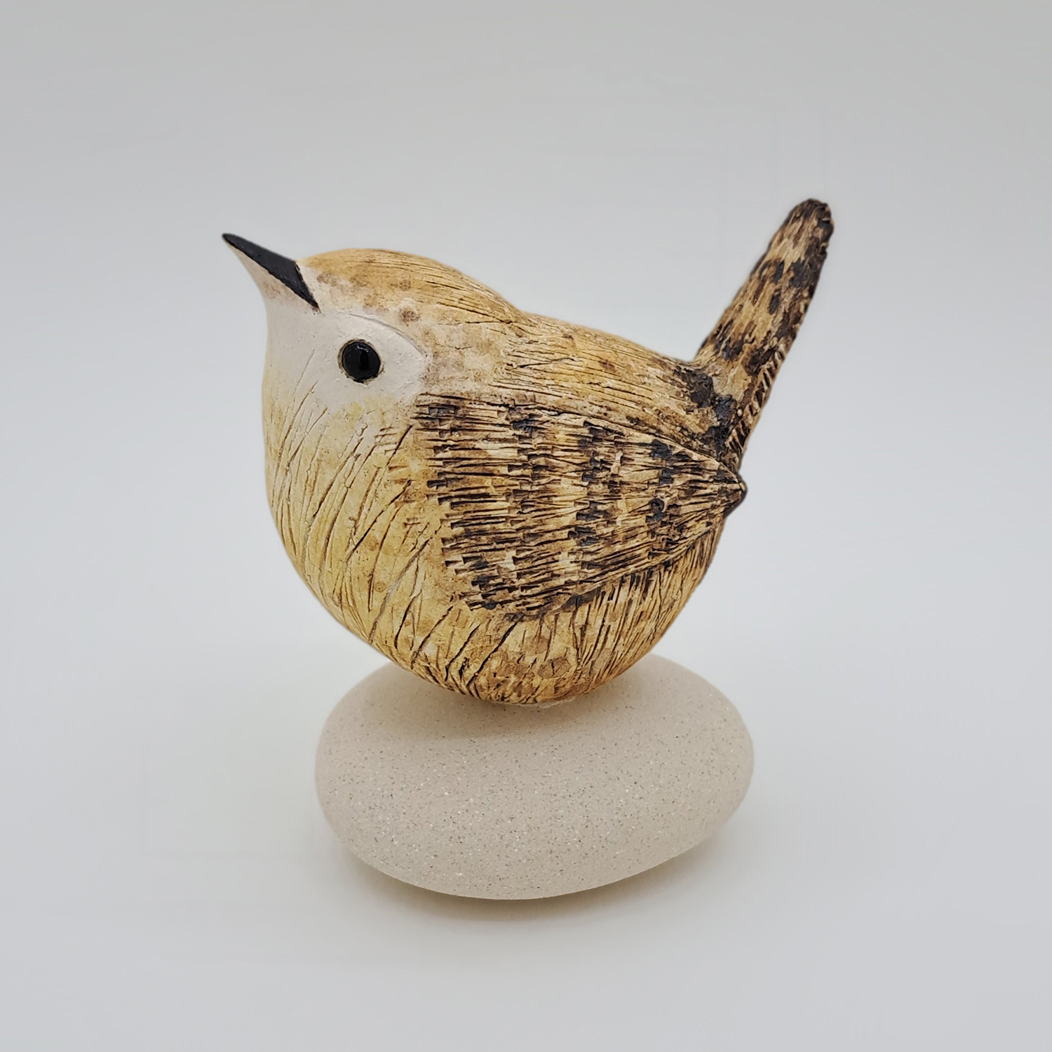 Wren on Pebble by Annie Tortora