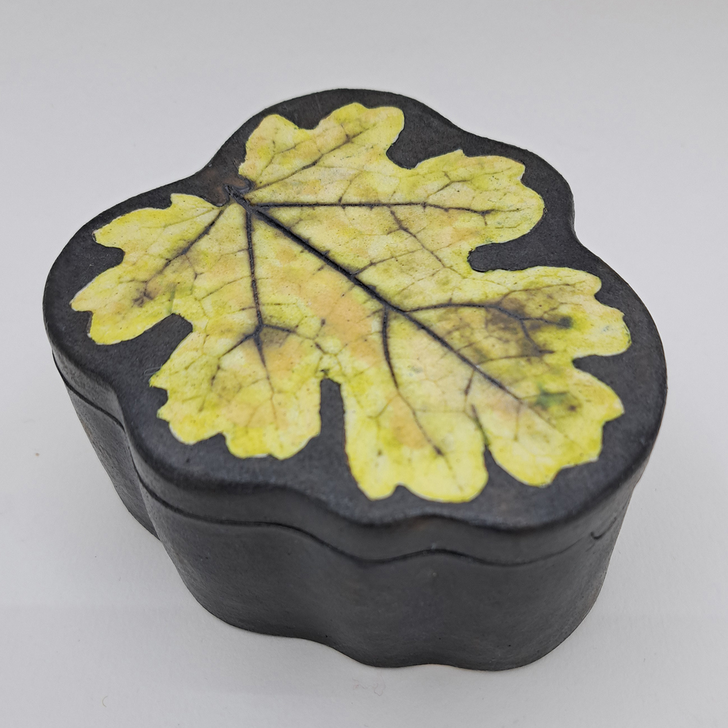 Wavy Box, Yellow Leaf, large by Annie Tortora