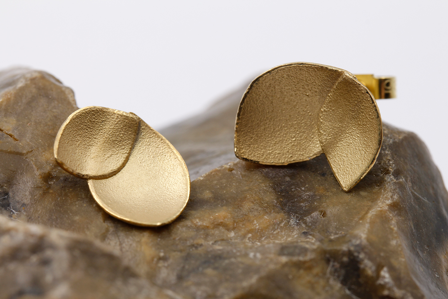 Golden Orchid Petal Earrings by Donna Barry