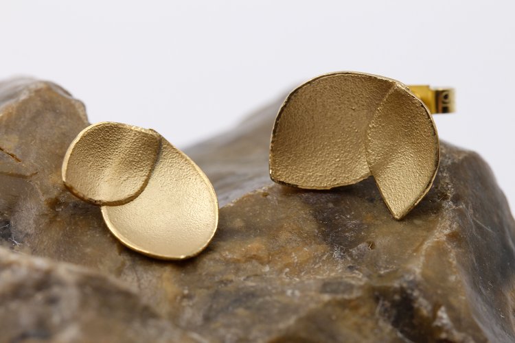 Golden Orchid Petal Earrings