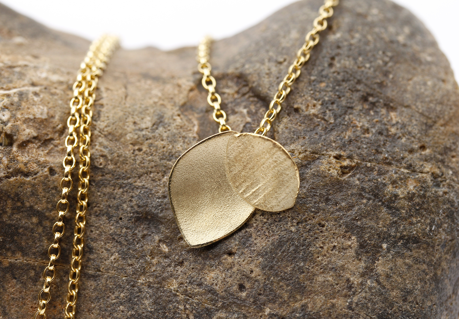 Golden Orchid Leaf Pendant by Donna Barry