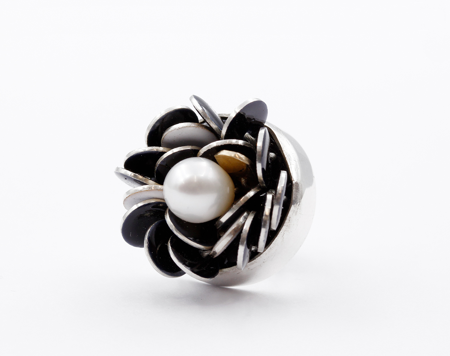 Black Bloom Lapel Pin by Charlotte Smith