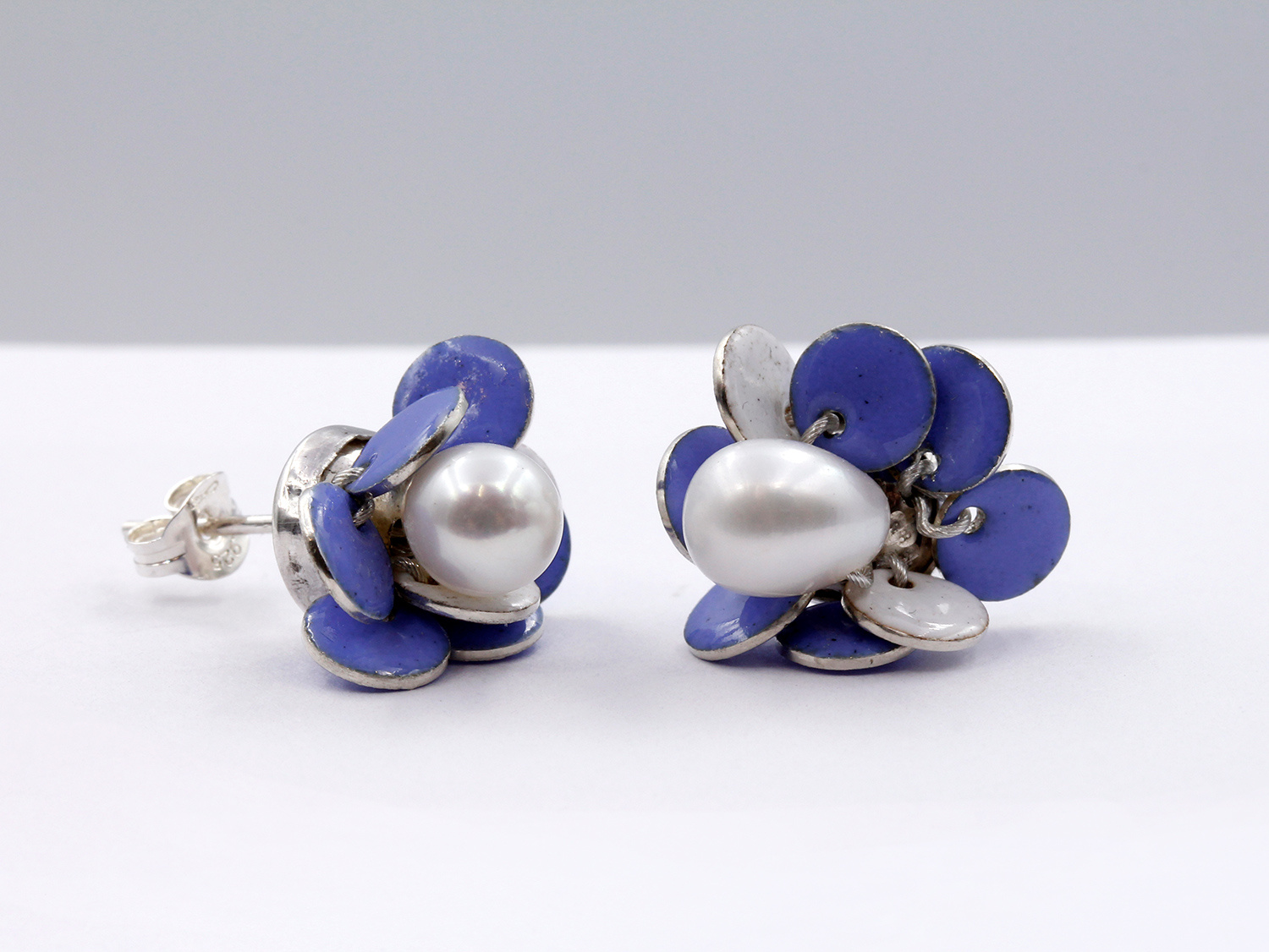 Blue Bloom Stud Earrings by Charlotte Smith