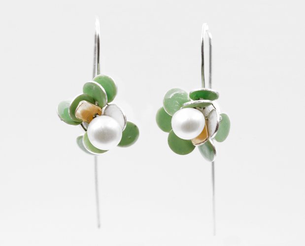 Green Bloom Threader Earrings