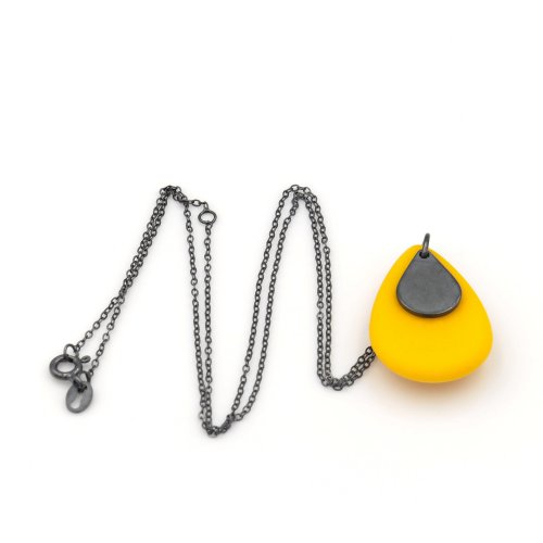 Yellow Pebble Pendant by Claire Lowe - alternative image