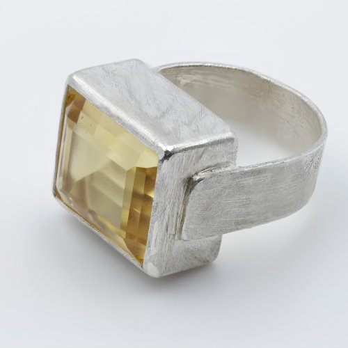 Wide Hammered Ring by Disa Allsopp - alternative image