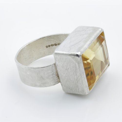 Wide Hammered Ring by Disa Allsopp - alternative image