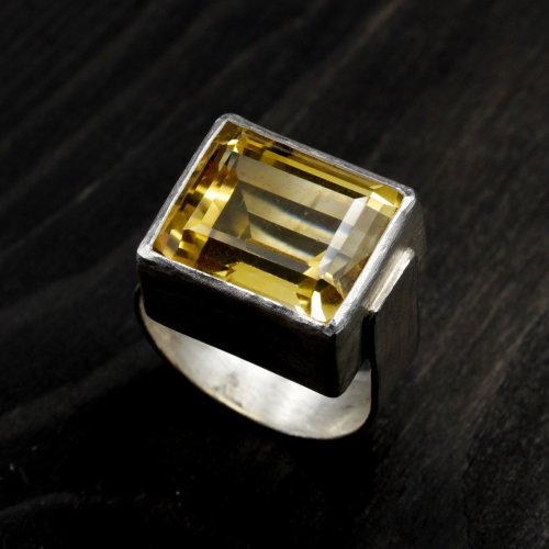 Wide Hammered Ring by Disa Allsopp - alternative image