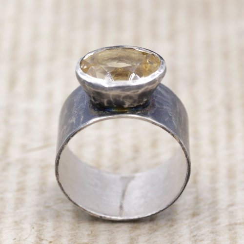 Citrine Wide Ring by Disa Allsopp - alternative image