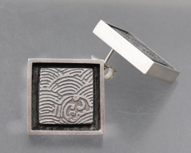 Earrings, Square Studs by Jill Newbrook - alternative image