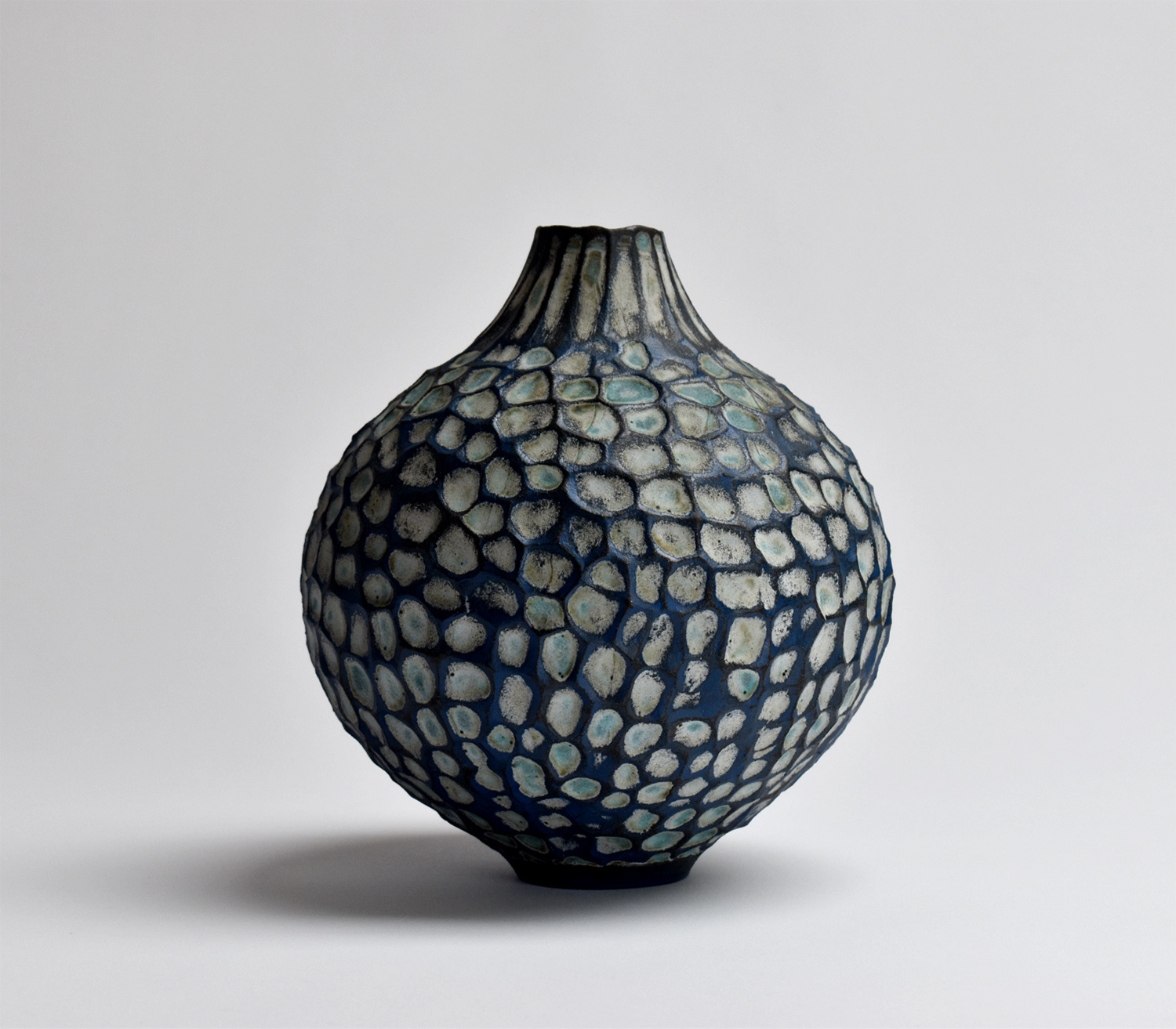 Blue Jar, Pleated Neck by Jennifer Amon