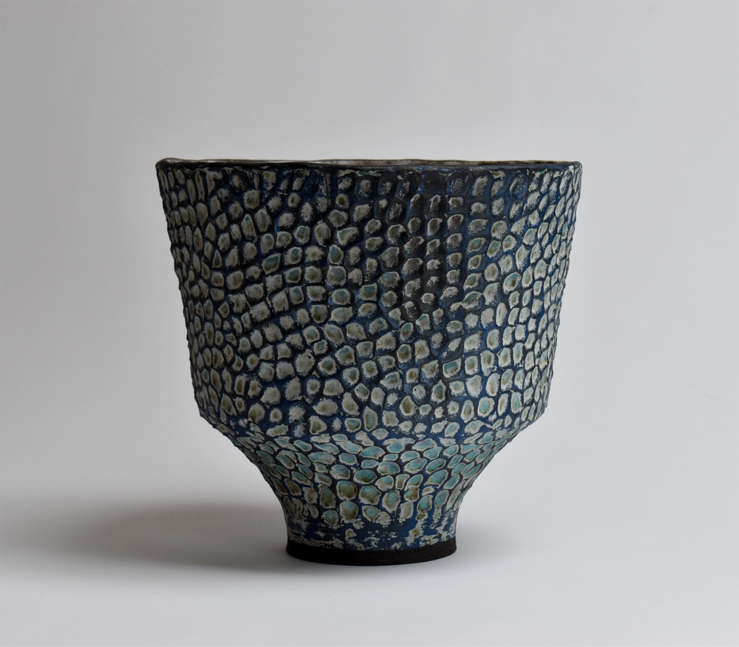 Large Blue Ridged Bowl by Jennifer Amon