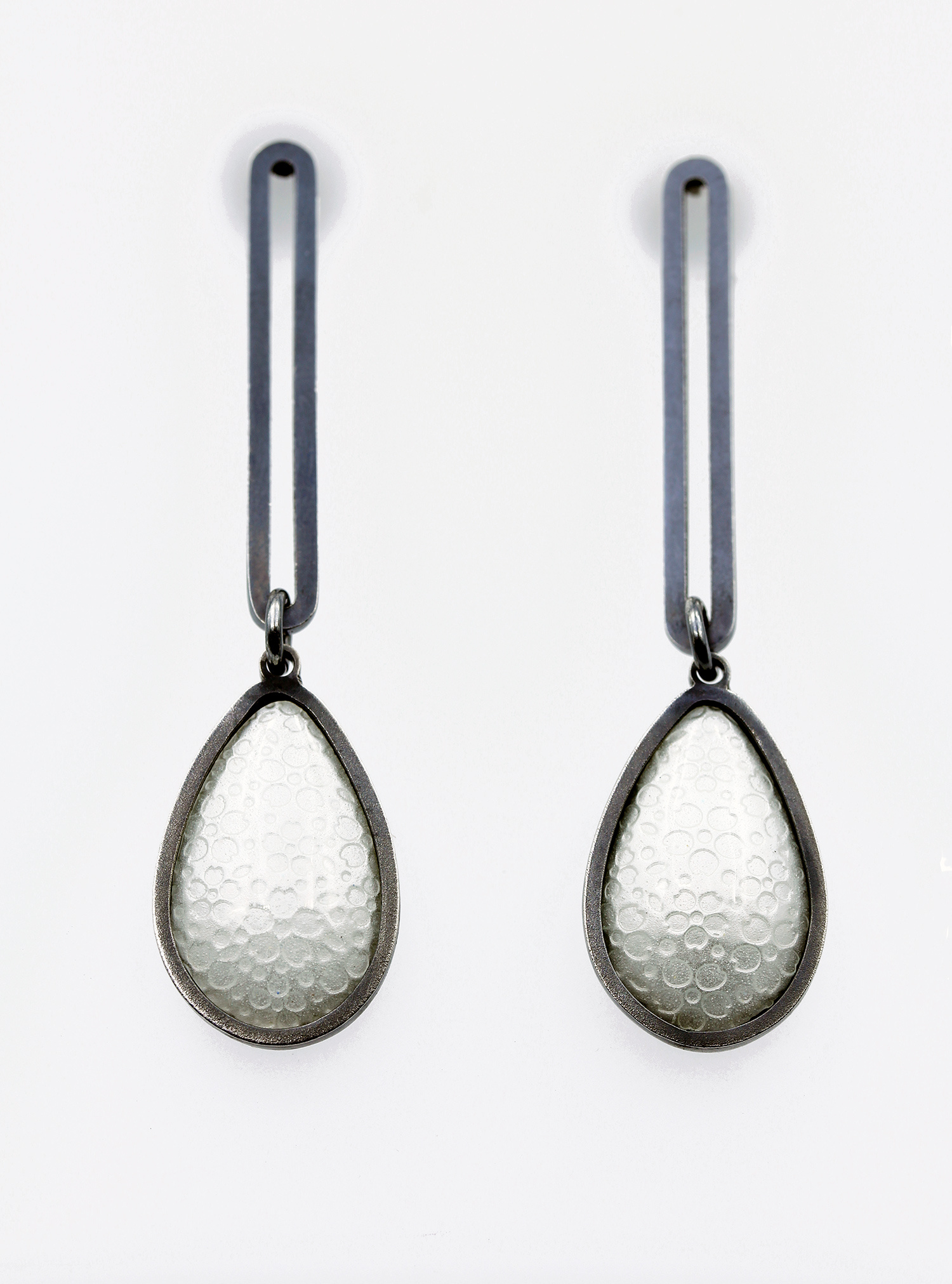 White Teadrop Earrings by Jane Moore