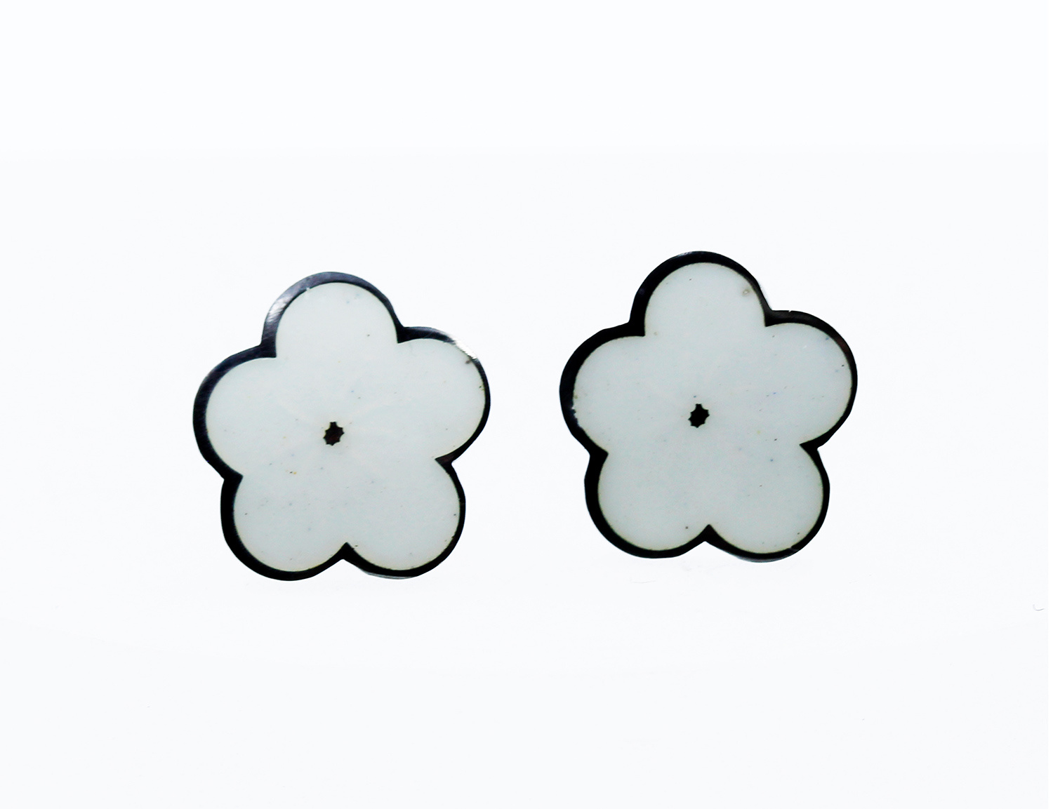 White Plum Blossom Earstuds by Jane Moore