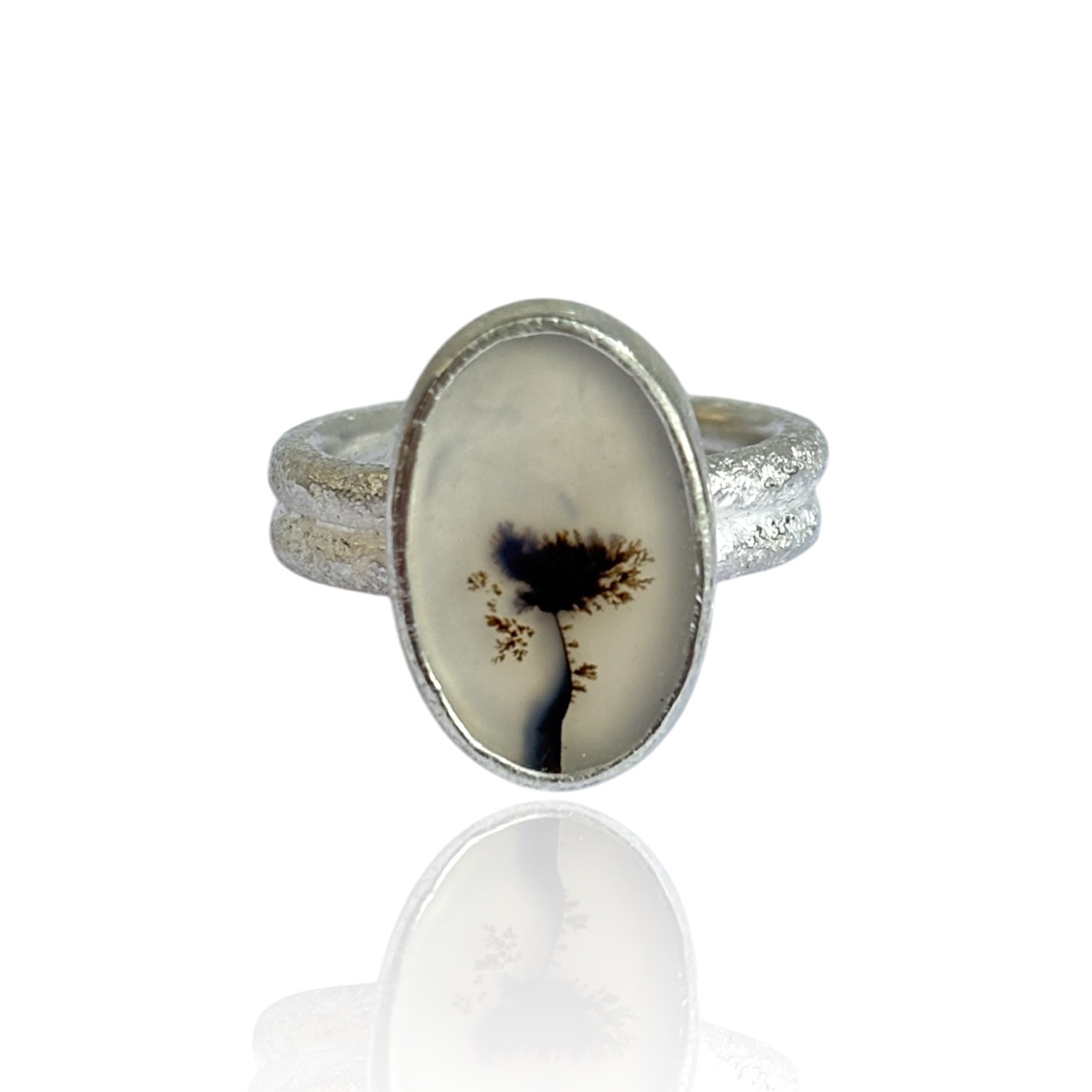 Oval Dendrite Ring by Kate Bajic