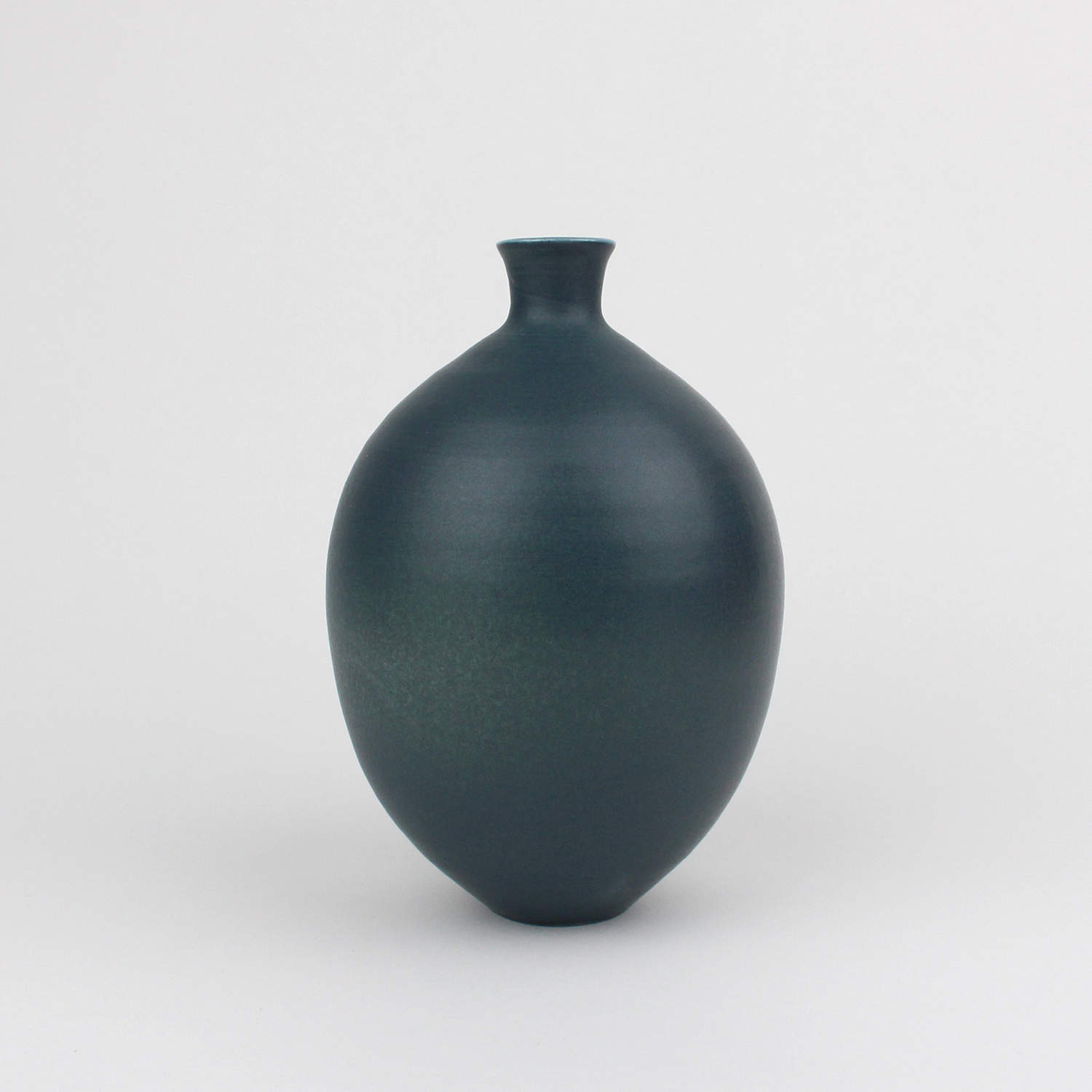 Oval Vase, deep teal by Lucy Burley