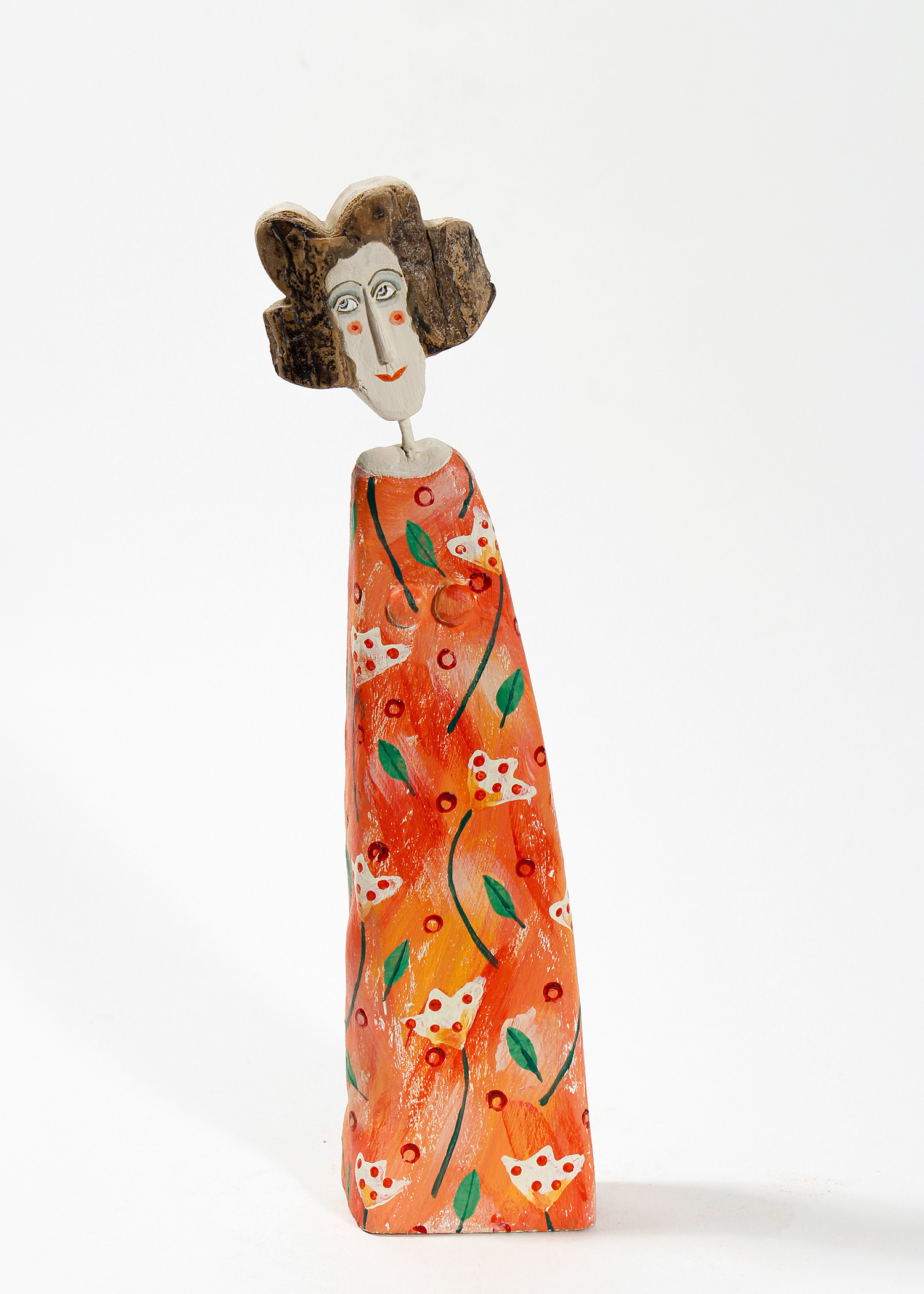 Lady with Tulip Patterned Dress by Lynn Muir