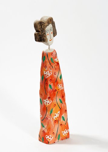 Lady with Tulip Patterned Dress by Lynn Muir - alternative image