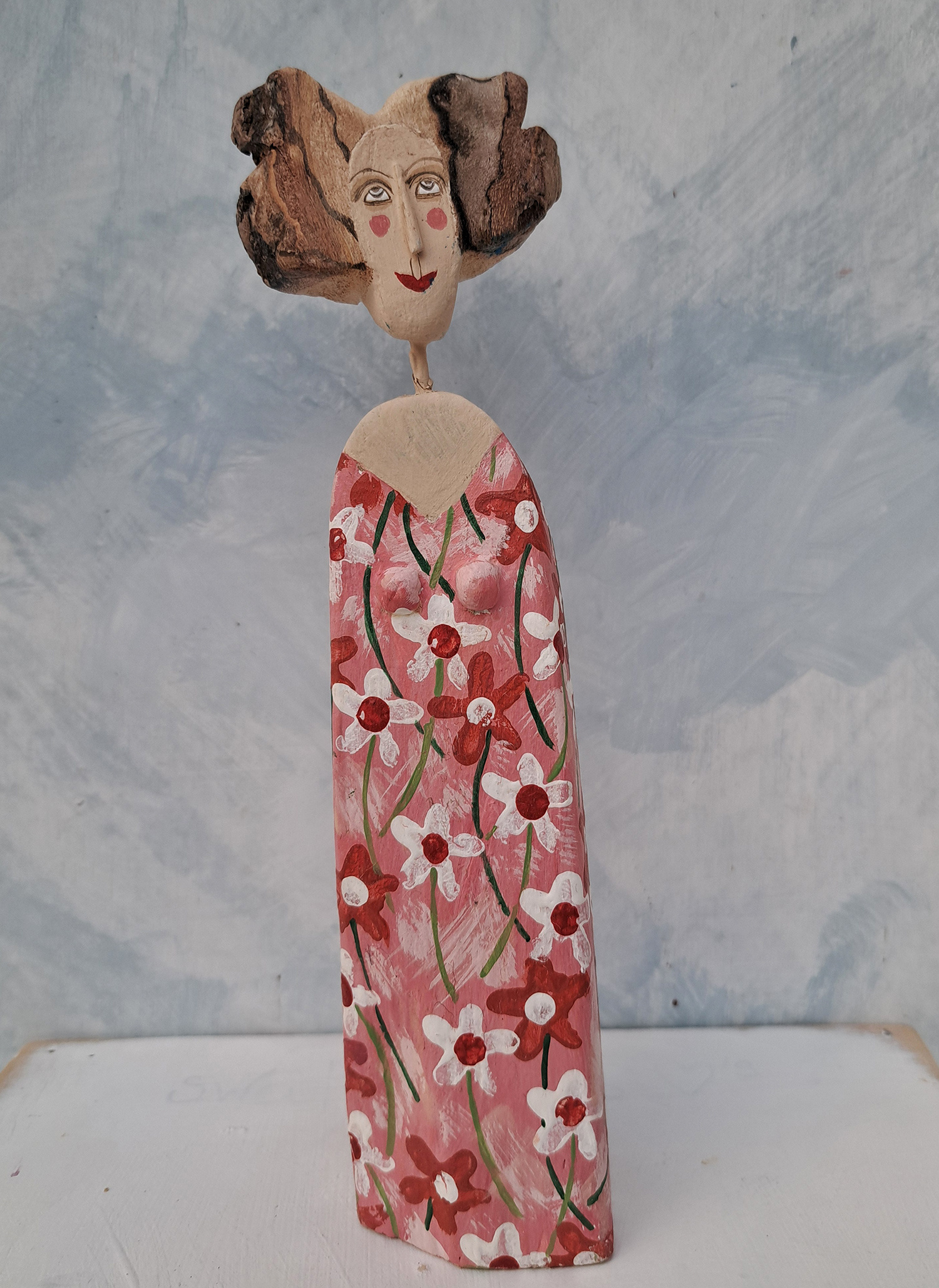 Lady-Patterned Pink Dress by Lynn Muir