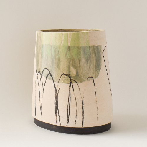 Tapered Oval Vessel with Foot by Louise McNiff - alternative image