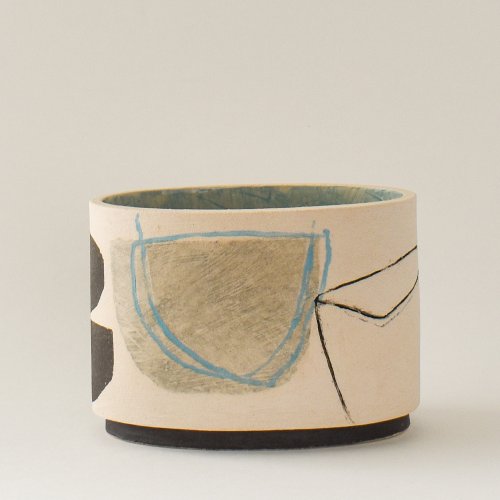 Oval Vessel with Foot, small by Louise McNiff - alternative image