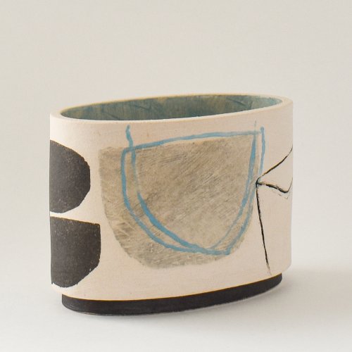 Oval Vessel with Foot, small by Louise McNiff - alternative image