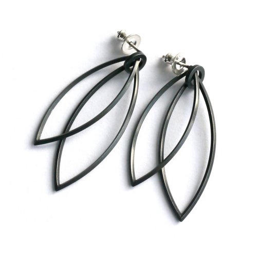 Layered Long Leaf Earrings