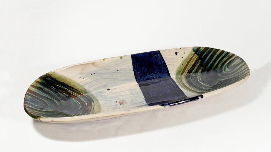 Large Pressed Long Oval Dish by Nigel Lambert - alternative image