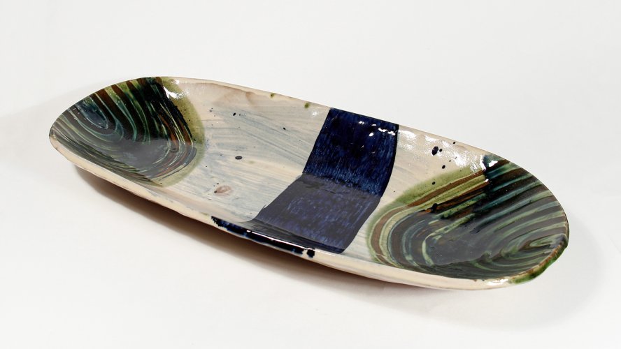 Large Pressed Long Oval Dish by Nigel Lambert - alternative image