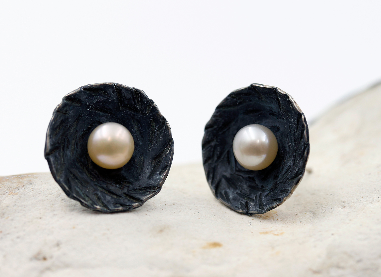 Crinkle Disc Earrings by Catherine Mannheim