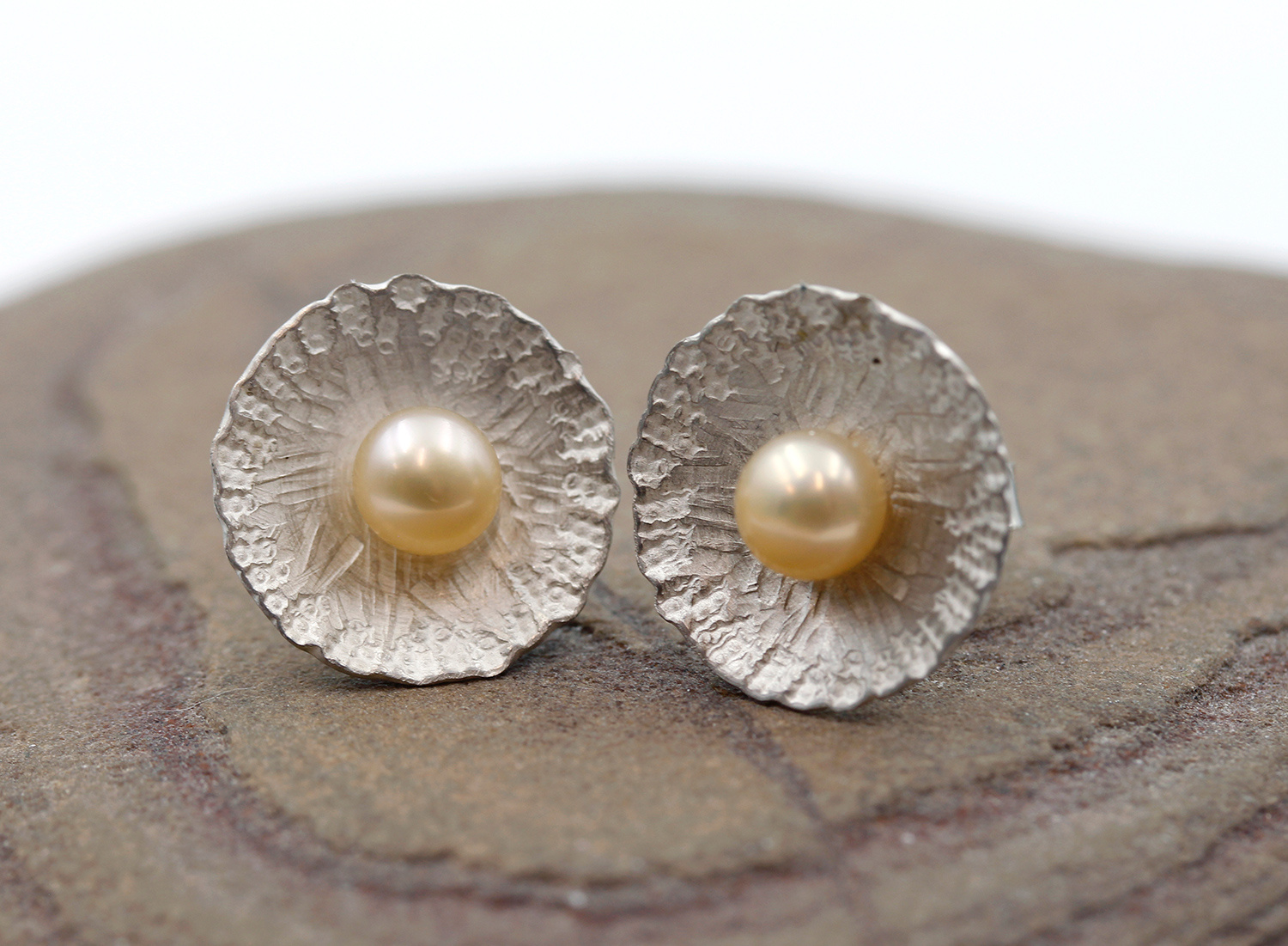 Crinkle Disc Earrings by Catherine Mannheim