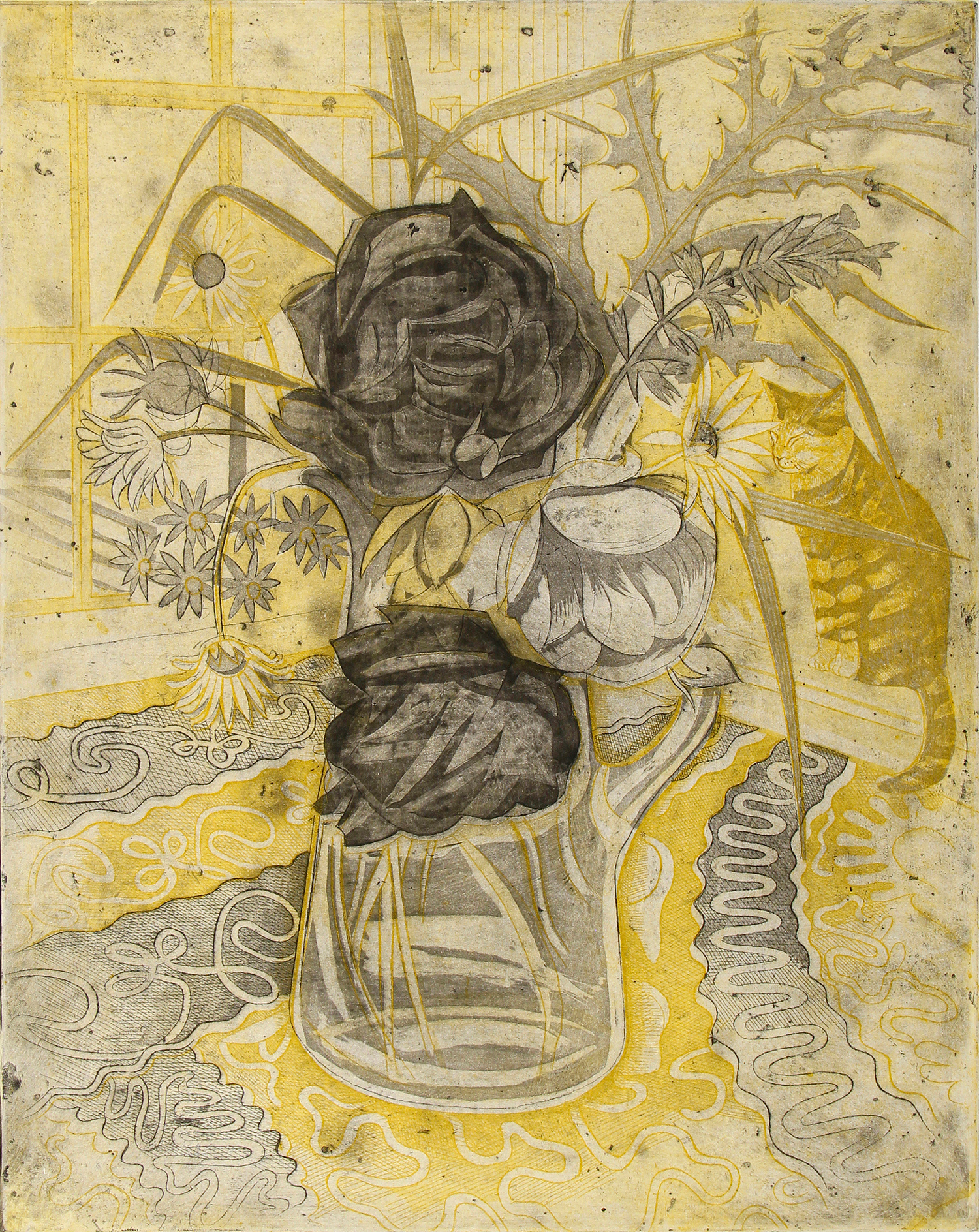 Two Black Roses by Richard Bawden