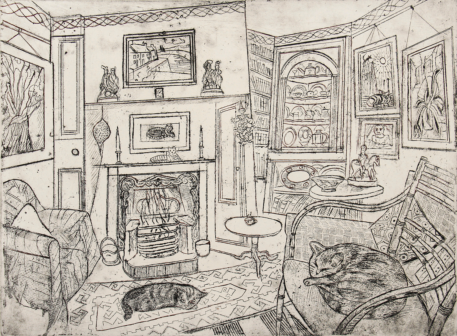 Two Cats by Richard Bawden