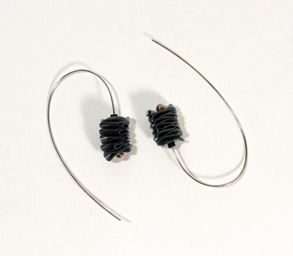 Curved Earrings, long by Rachel Darbourne - alternative image