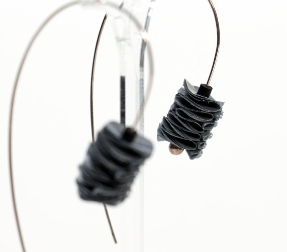 Curved Earrings, long by Rachel Darbourne - alternative image