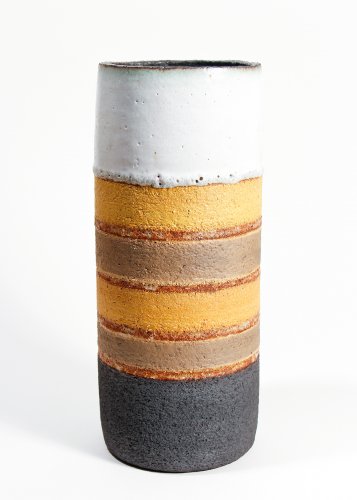 Tall Yellow/Grey/White Pot by Rosalie Dodds - alternative image