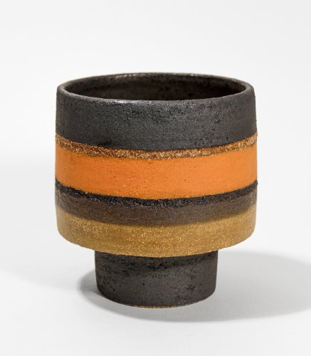 Black & Orange Footed Bowl by Rosalie Dodds - alternative image