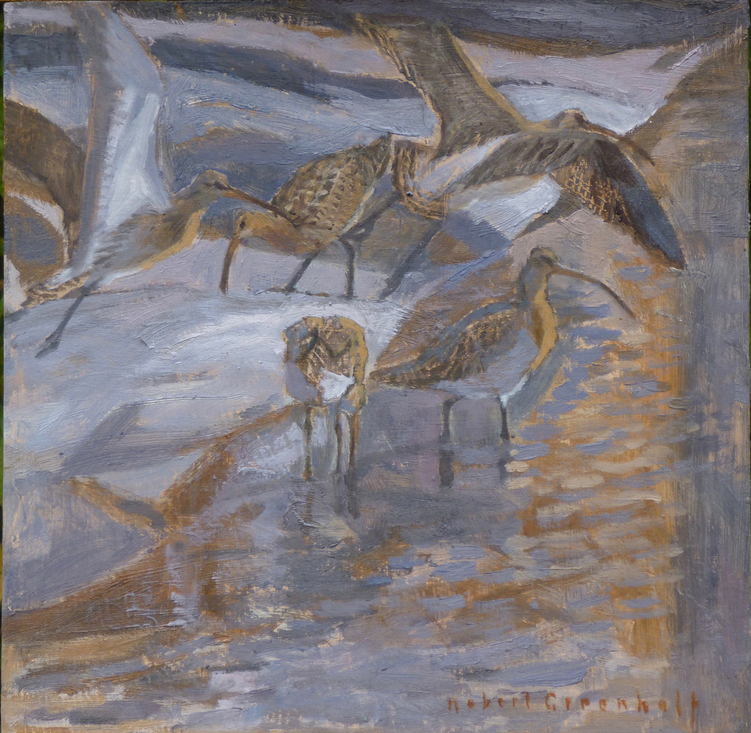 Five Curlews by Robert Greenhalf