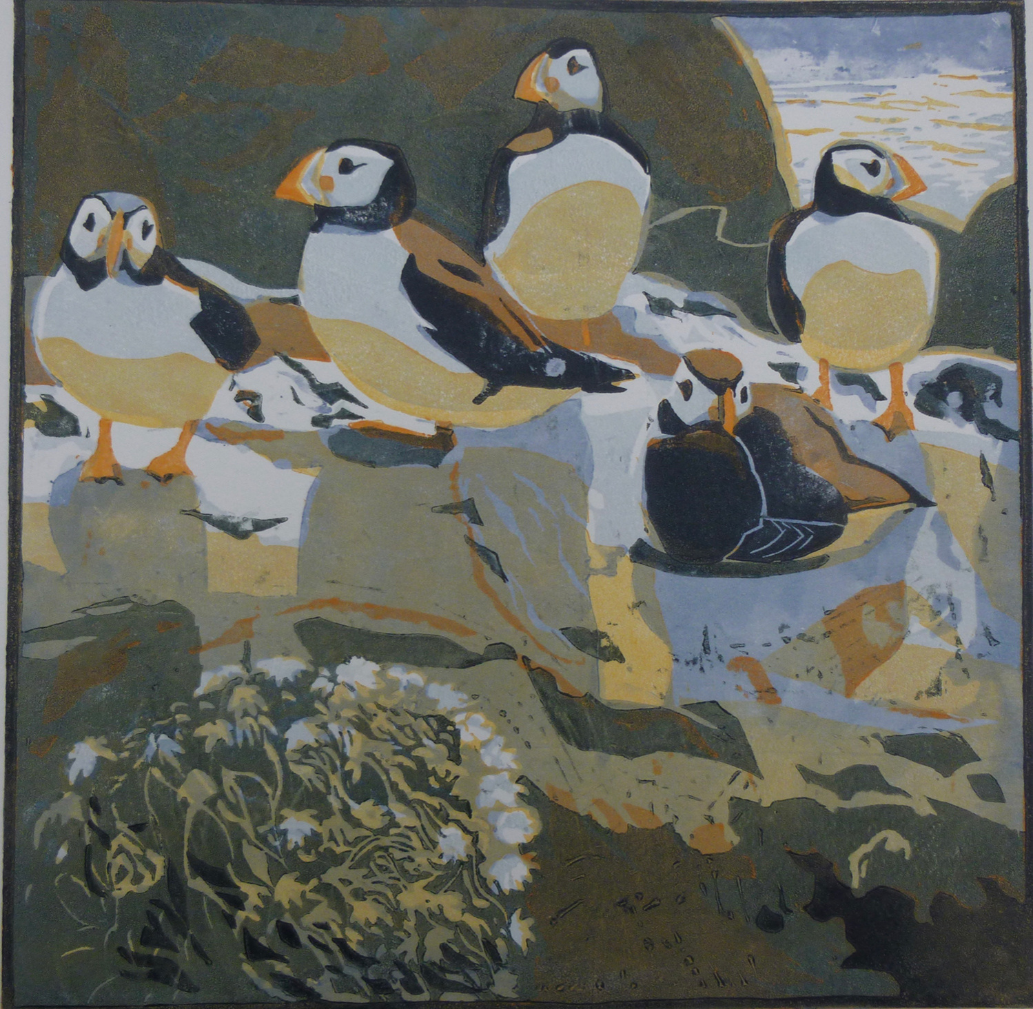 Puffins by Robert Greenhalf