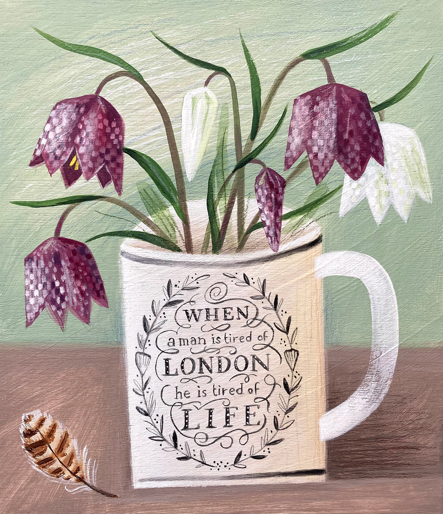 Fritillaries in Dr Johnson's Mug by Russell Wilson