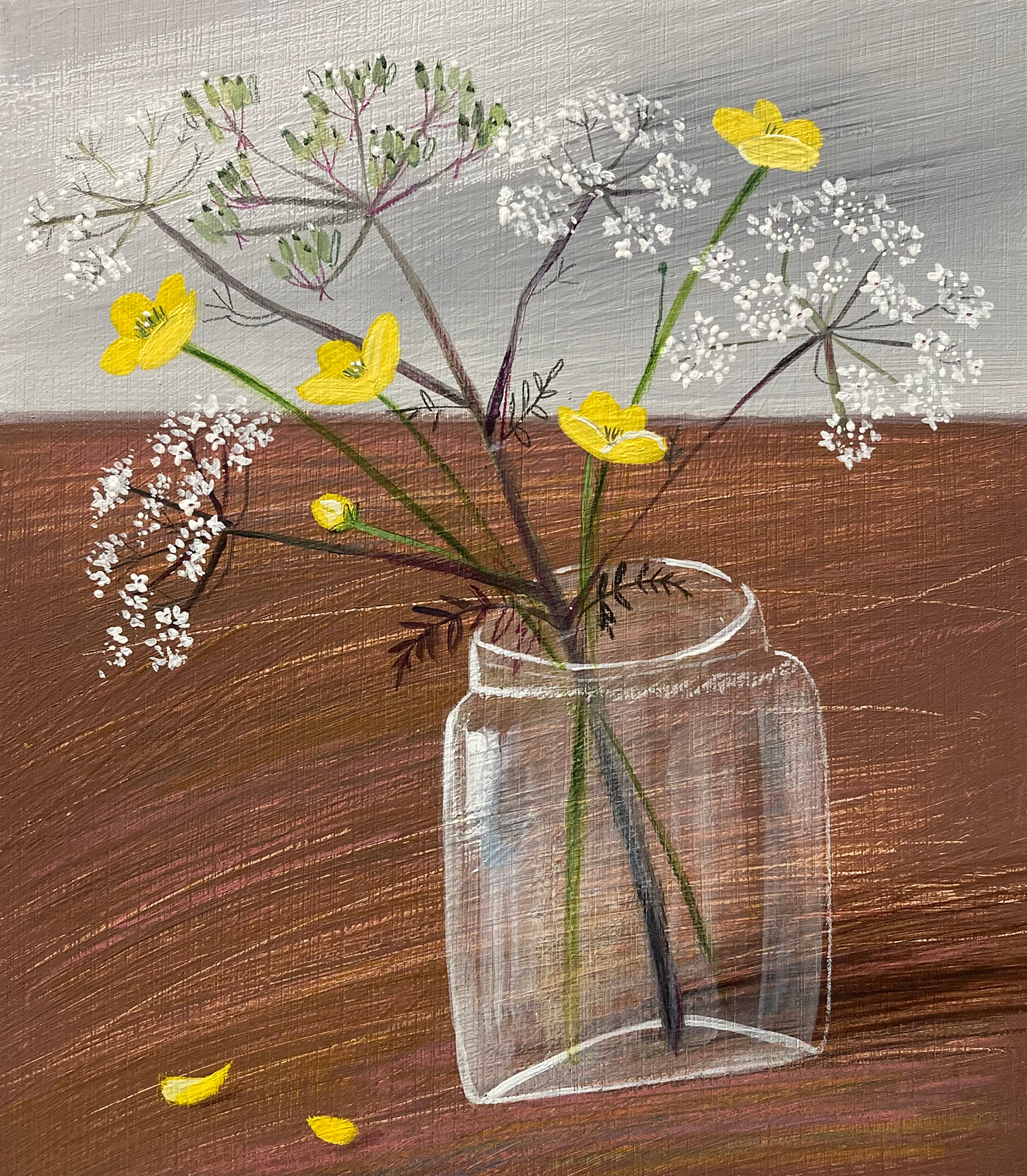 Cow Parsley 'Ravenswing' & Buttercups by Russell Wilson