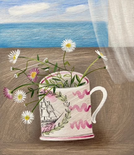 Ship Cup, Daisies, Sea View