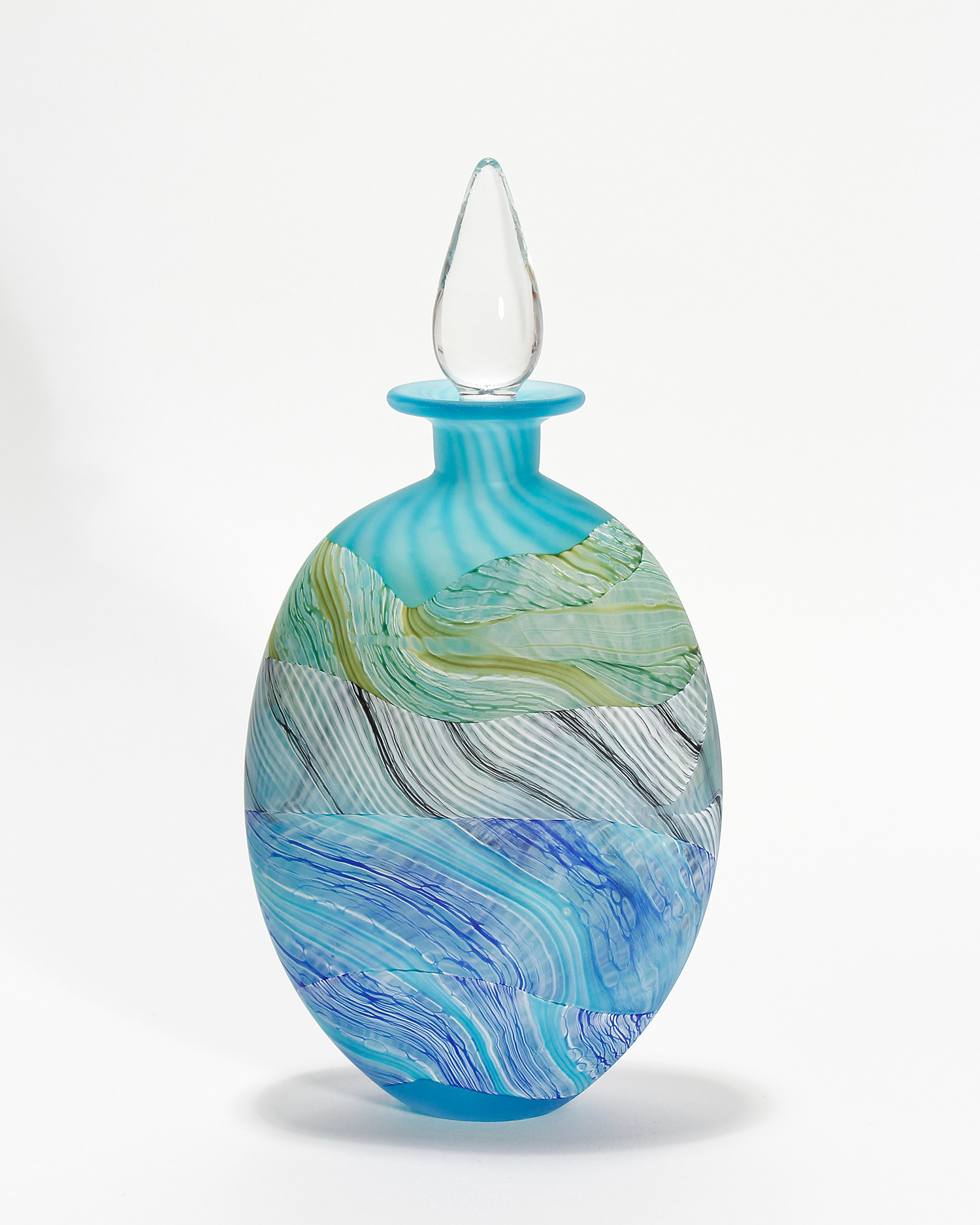 Spring Tides Flat Stoppered Bottle by Thomas Petit