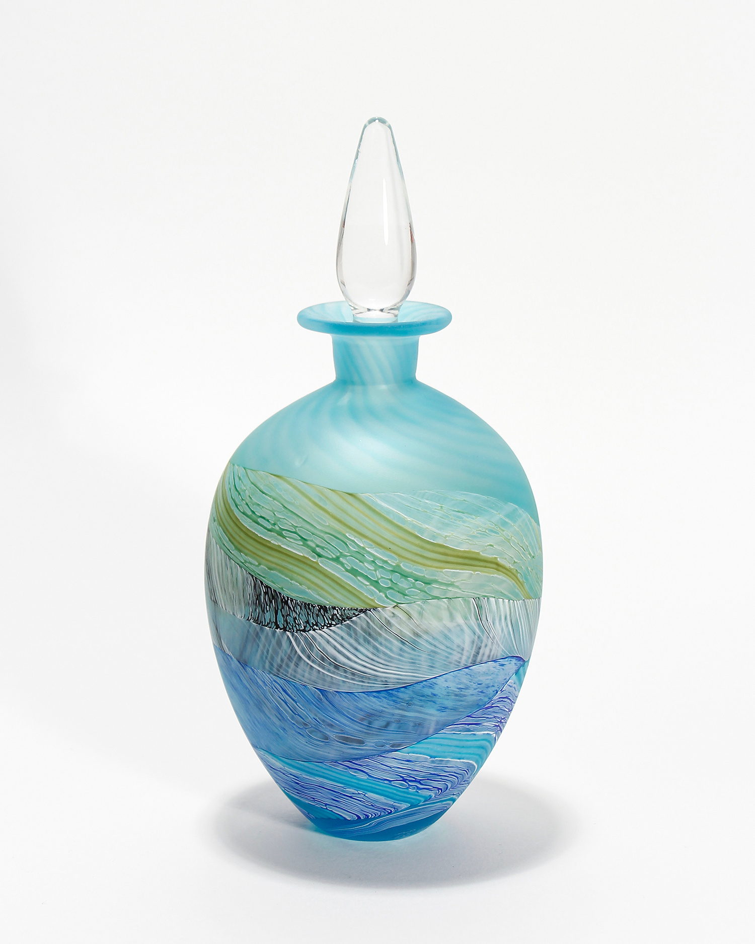 Spring Tides Round Stoppered Bottle by Thomas Petit