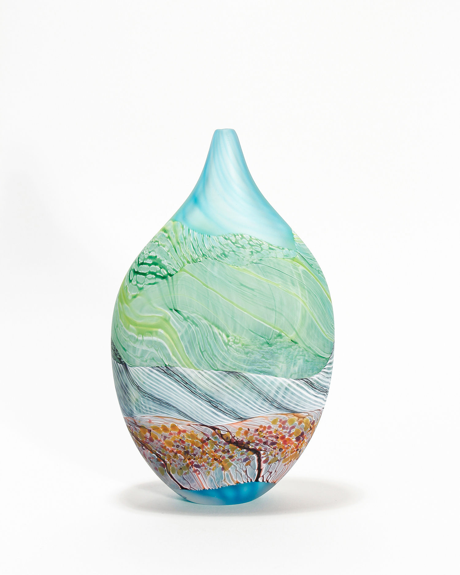 Flint Teardrop Vase, small by Thomas Petit