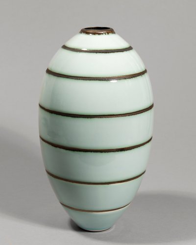 Oblong Vessel (Blue Stripe) by Tricia Thom - alternative image