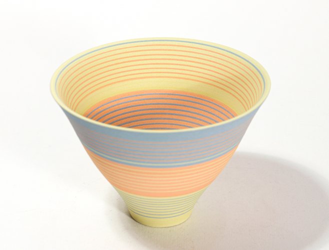 Petite Curved Blue, Orange, Yellow Saturn by Sara Moorhouse - alternative image