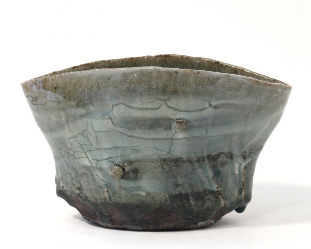 Celadon oval tall bowl by Margaret Curtis - alternative image