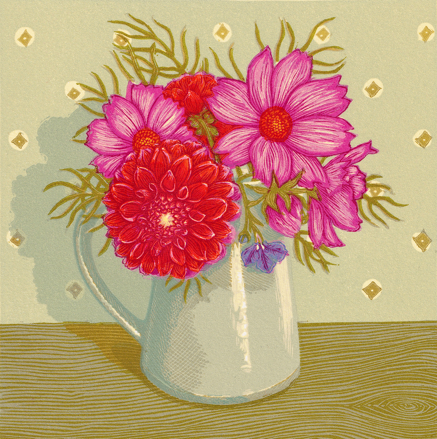 Dahlia and Cosmos by Vanessa Lubach