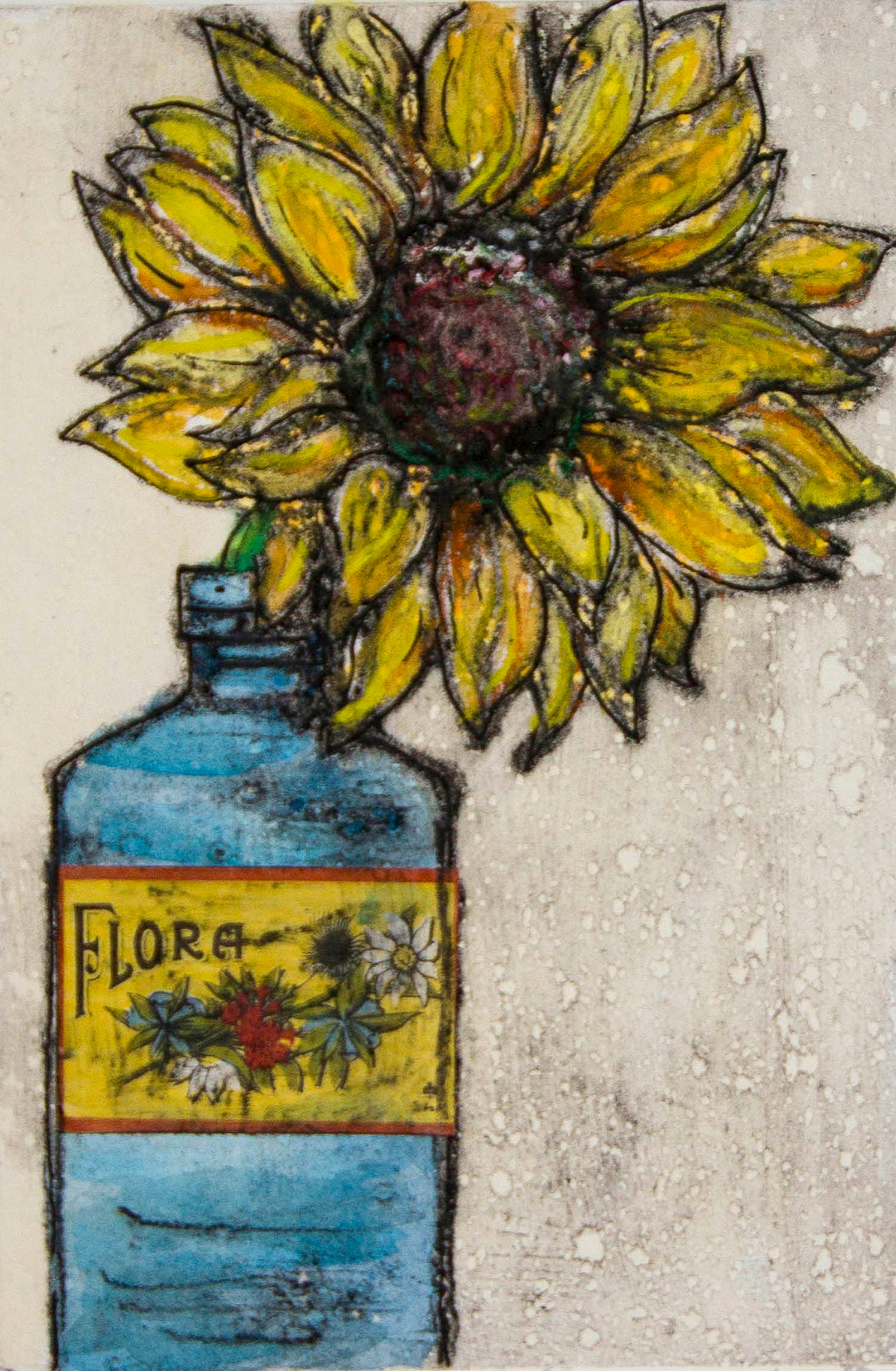 Snflower in Bottle by Vicky Oldfield